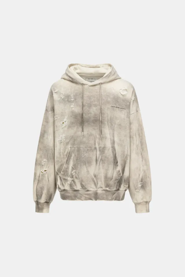 Feng Chen Wang Sandwashed Ripped jersey hoodie