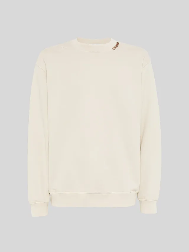 Laneus Crew Neck Cotton Sweatshirt sweatshirt creme