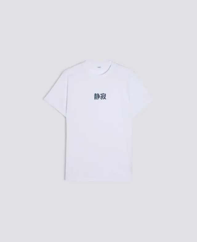 Aspesi Silence T-shirt hvid bomuld japan print