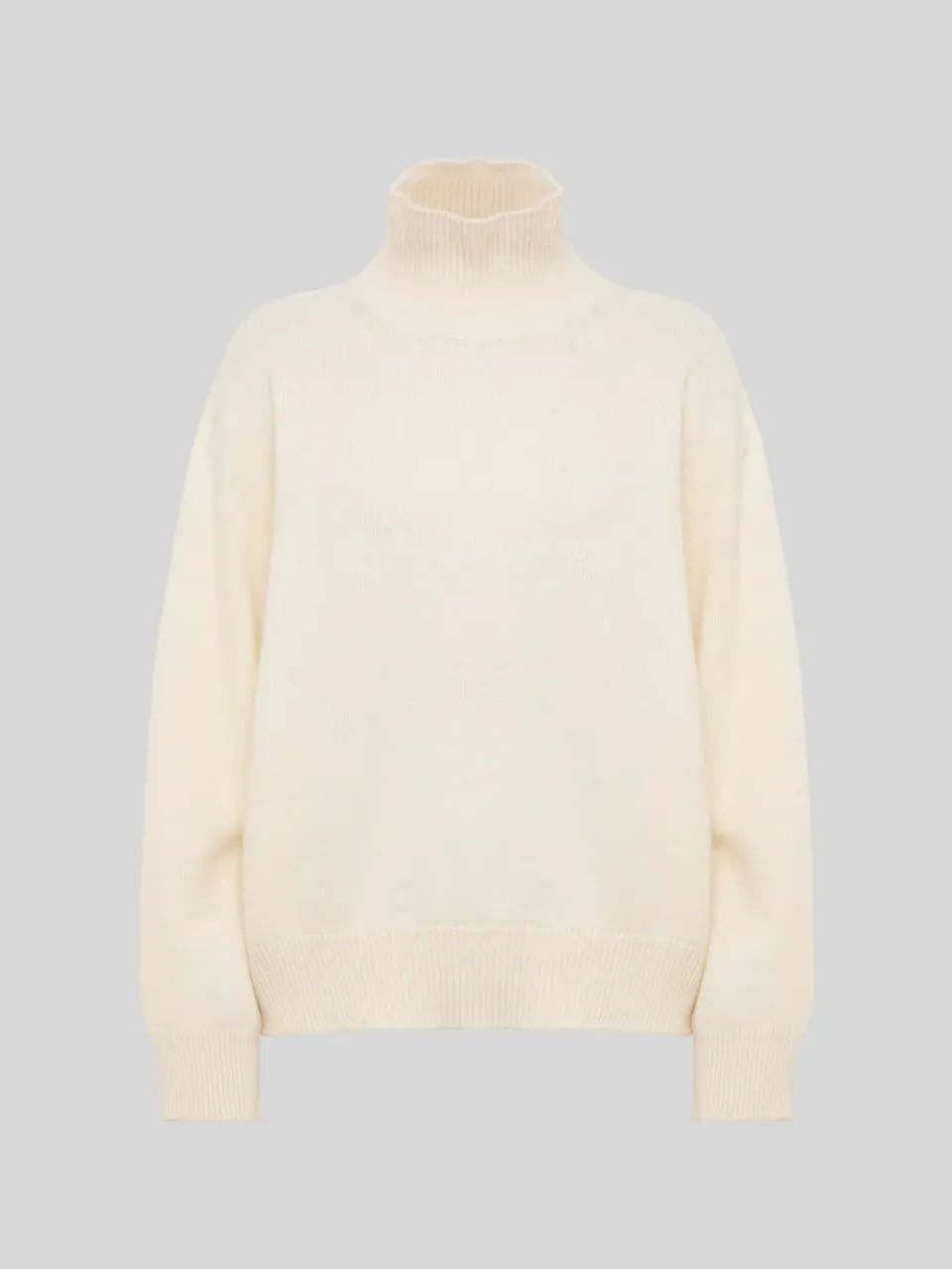 Laneus uld-rullekrave cream boxy cashmere