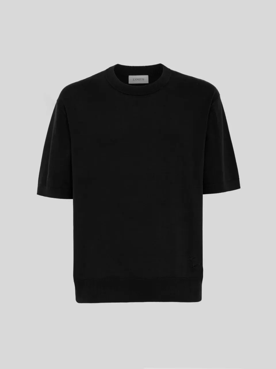 Laneus Cotton Crew Neck T-shirt sort bomuld