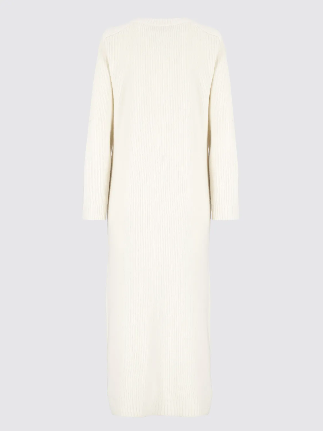 Laneus Knit Dress strikkjole off-white uld slids