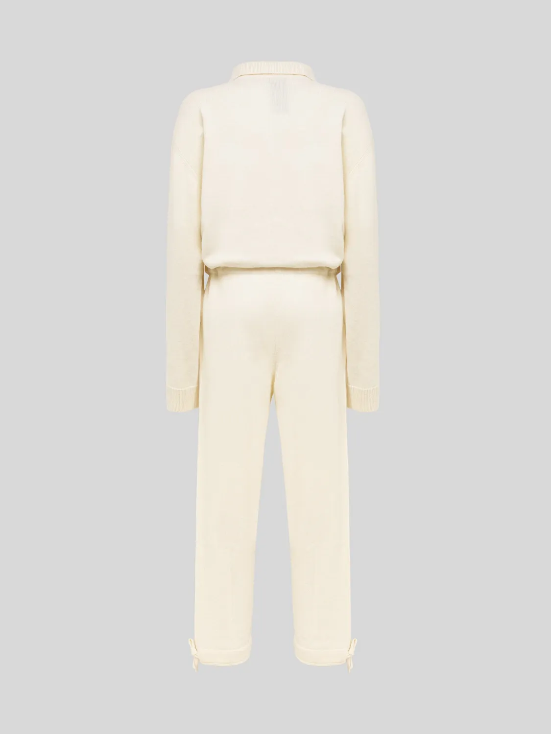 Laneus Knit Jumpsuit in Wool and Angora buksedragt Cream