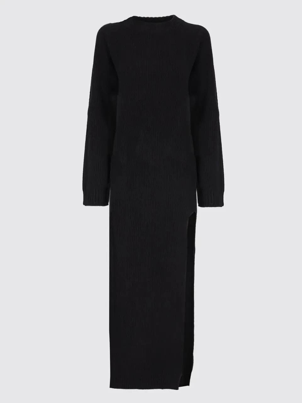 Laneus strikkjole BLACK/BLACK uld sideslids
