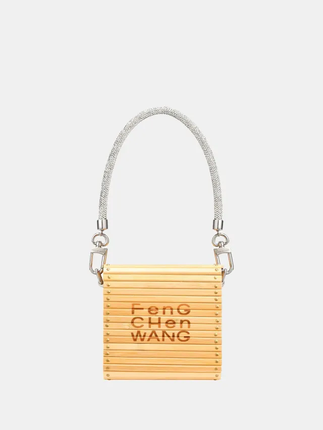 Feng Chen Wang Square Small Bamboo taske OS natur bambus