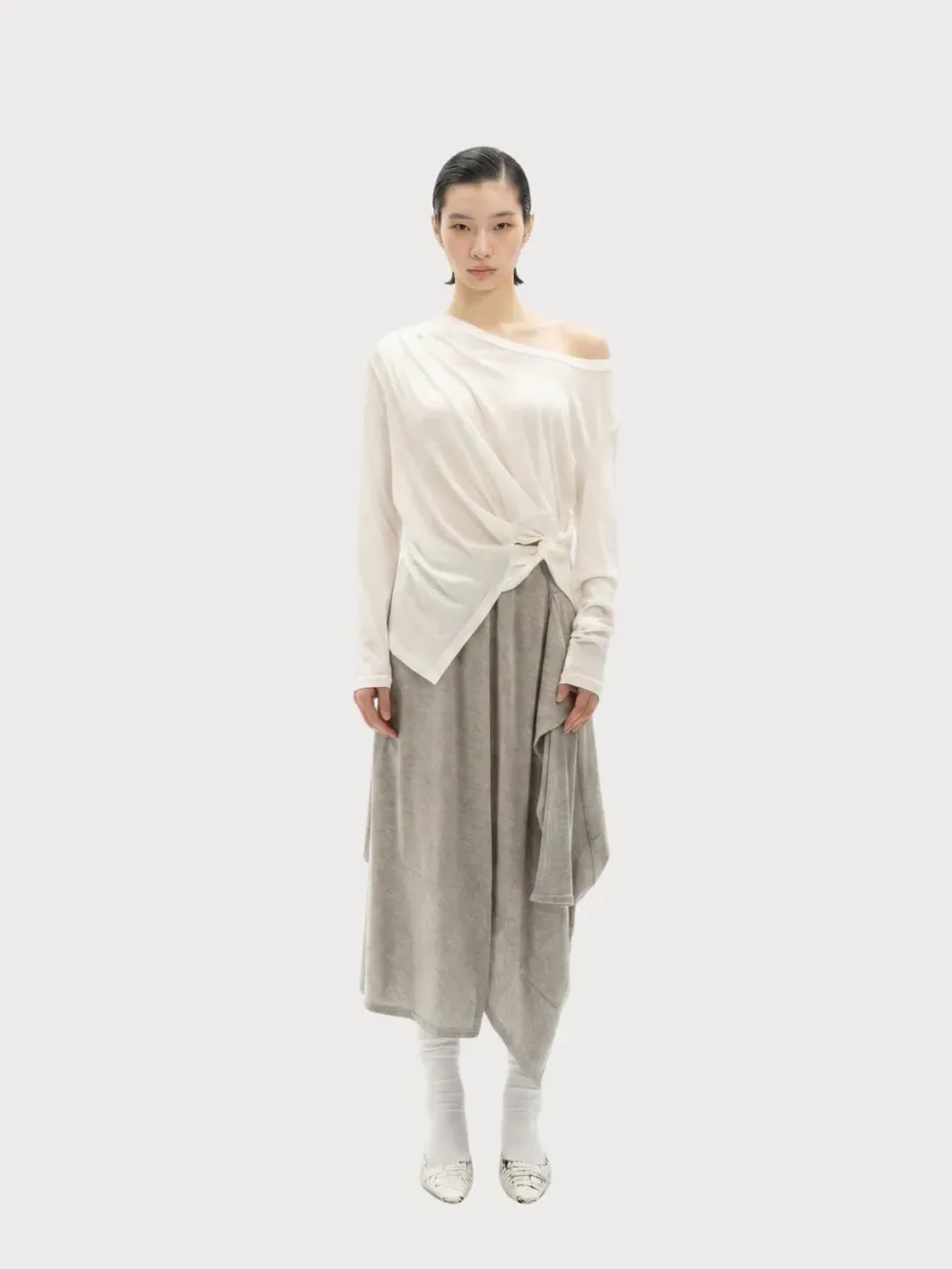 Feng Chen Wang Jersey Top med Knude jerseytop knude
