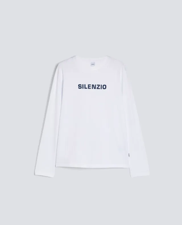 Aspesi Silence langærmet T-shirt hvid bomuld