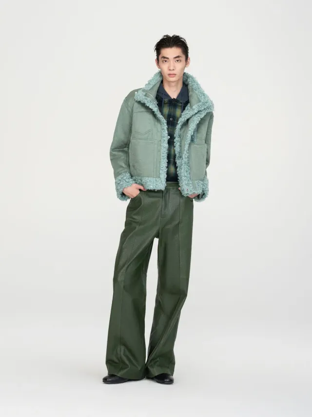 Feng Chen Wang Reversible Faux Shearling jakke grøn