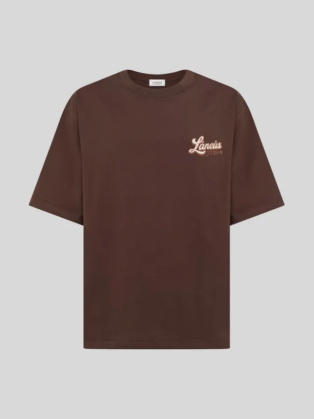 Laneus Oversized jersey t-shirt CHOCOLATE bomuld