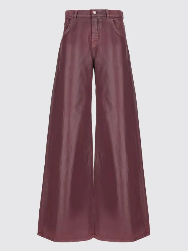 Laneus Baggy jeans bordeaux coated bomuld