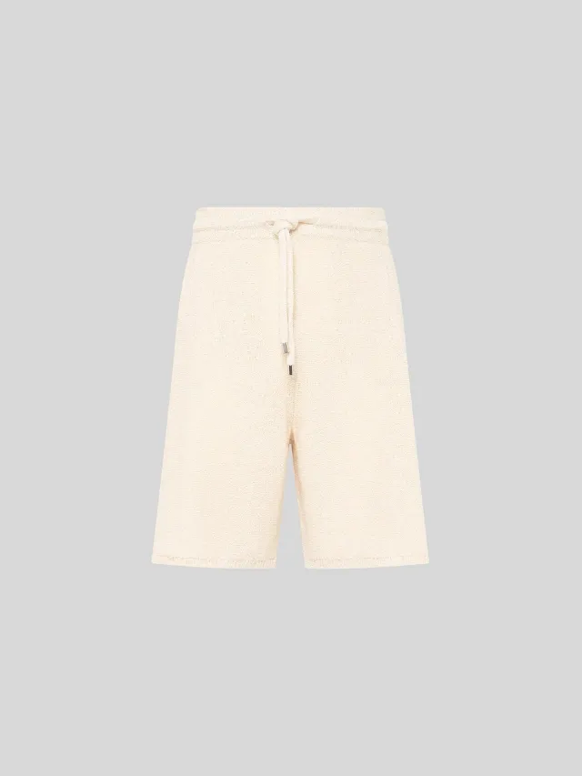 Laneus Cashmere and Silk Bermuda strikshorts creme