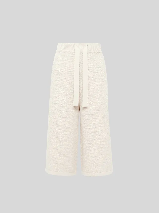 Laneus Knitted Bermuda shorts cream bomuld