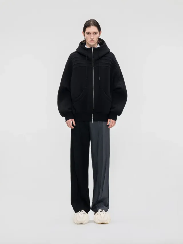 Feng Chen Wang Pleated Hoodie afslappet med logo