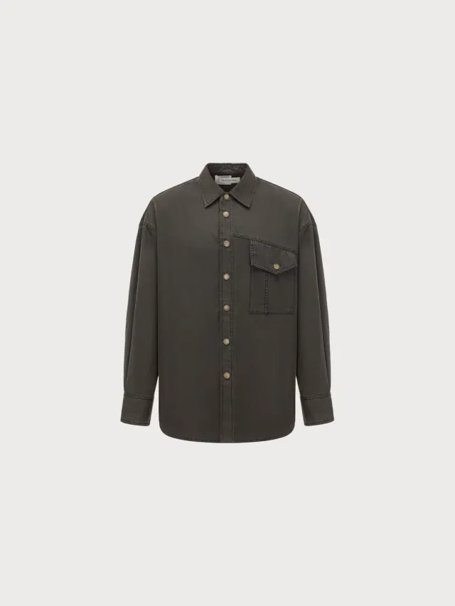 Feng Chen Wang Washed Workwear skjorte lommer