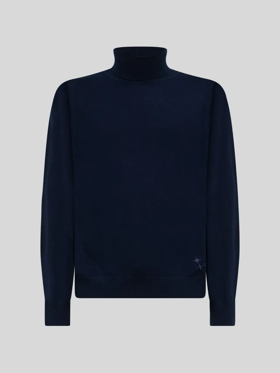 Laneus Merino Wool rullekrave navy merinould