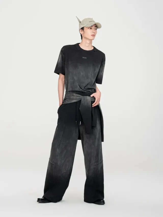 Feng Chen Wang Grey Gradient t-shirt relaxed lædermærke