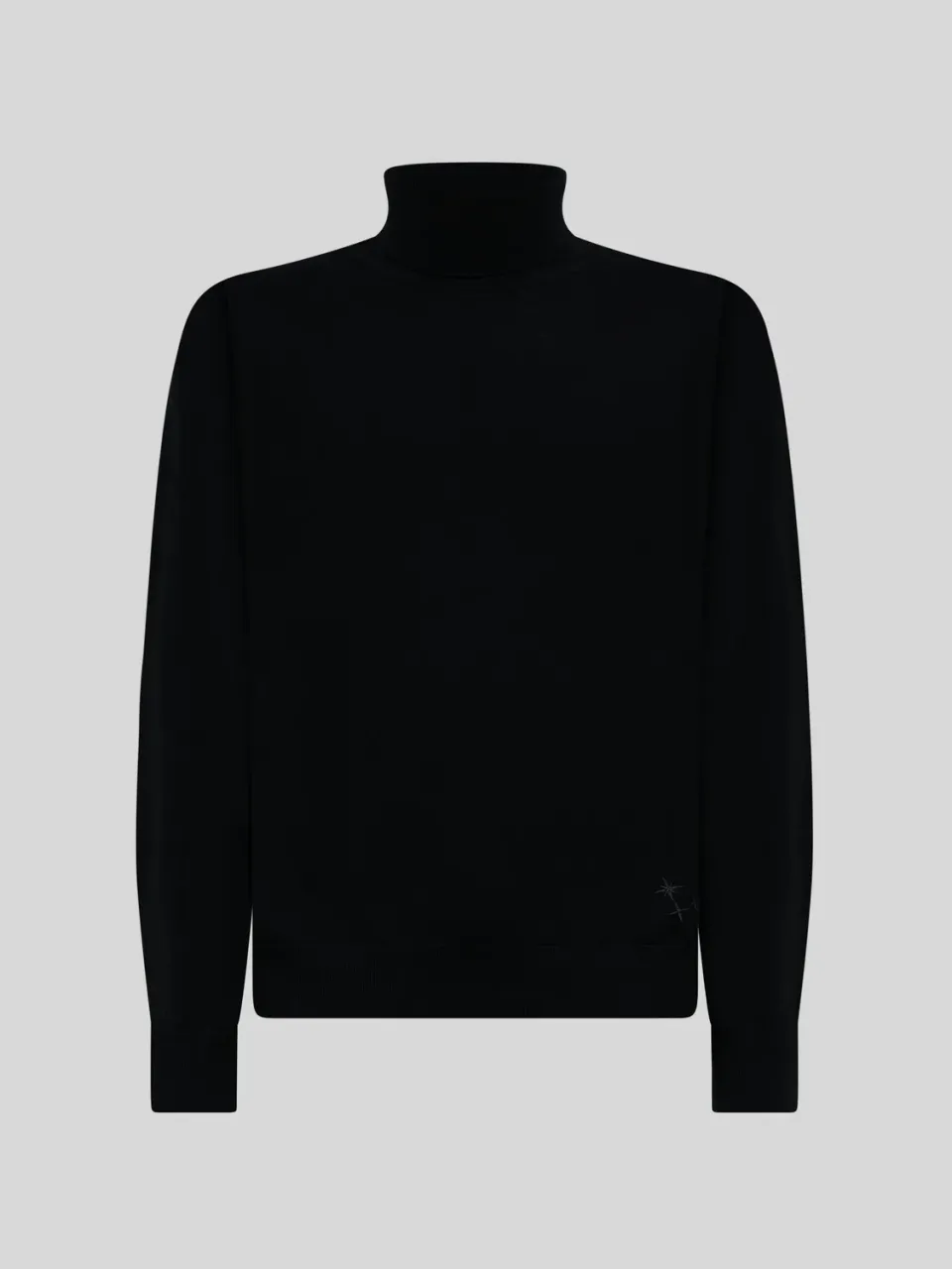 Laneus merino rullekrave BLACK/BLACK uld