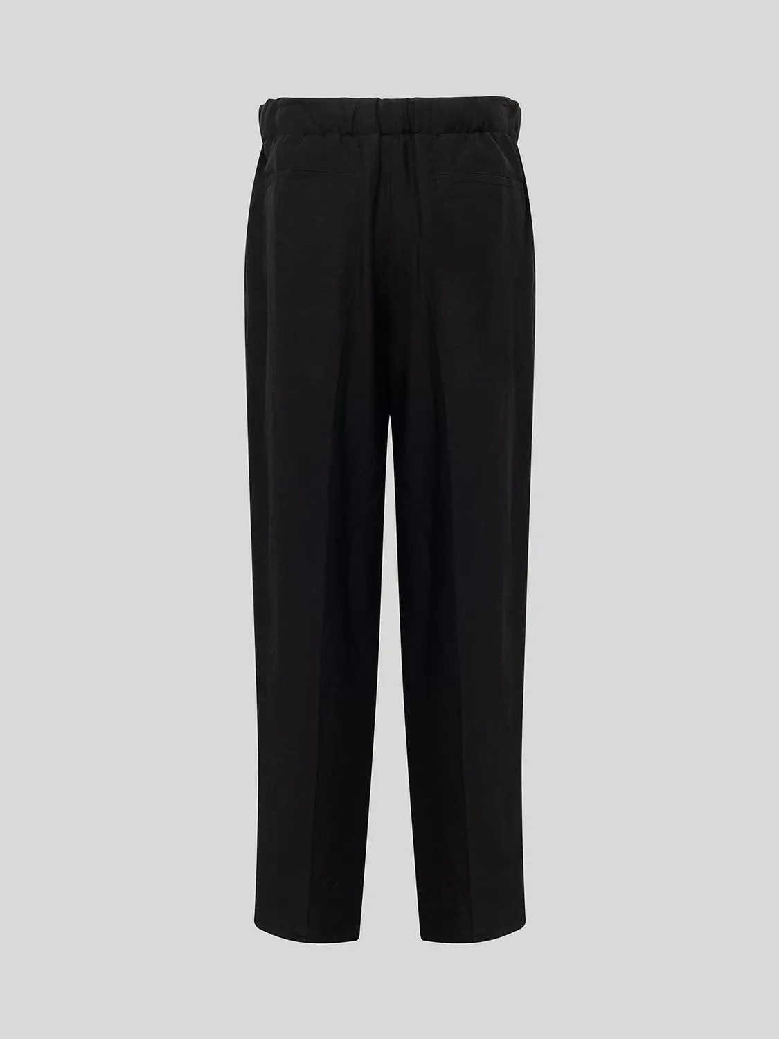 Laneus Linen Viscose Slim Fit bukser sort hør