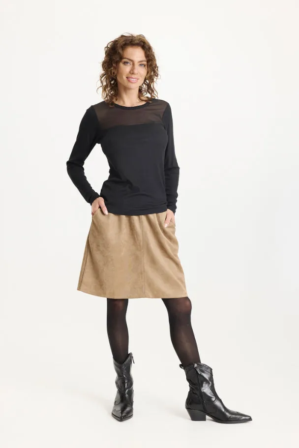 IN FRONT Yvonne t-shirt med mesh viskose